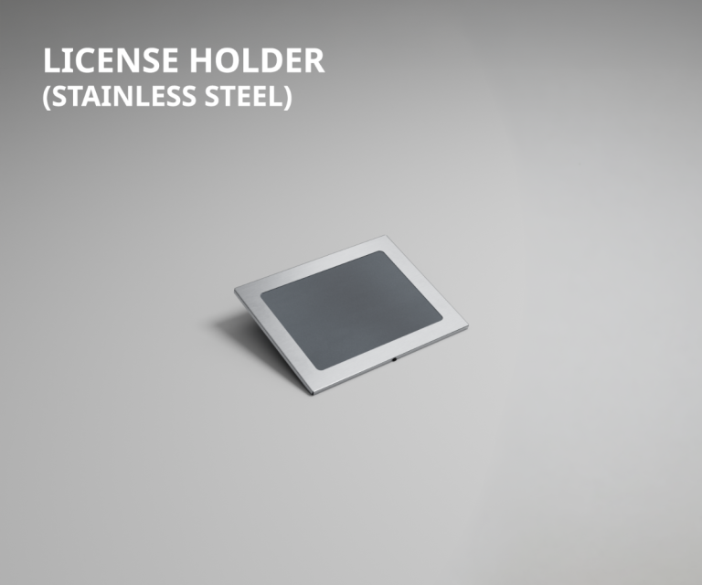 Premier Elevator elevator cab license holder with stainless steel frame