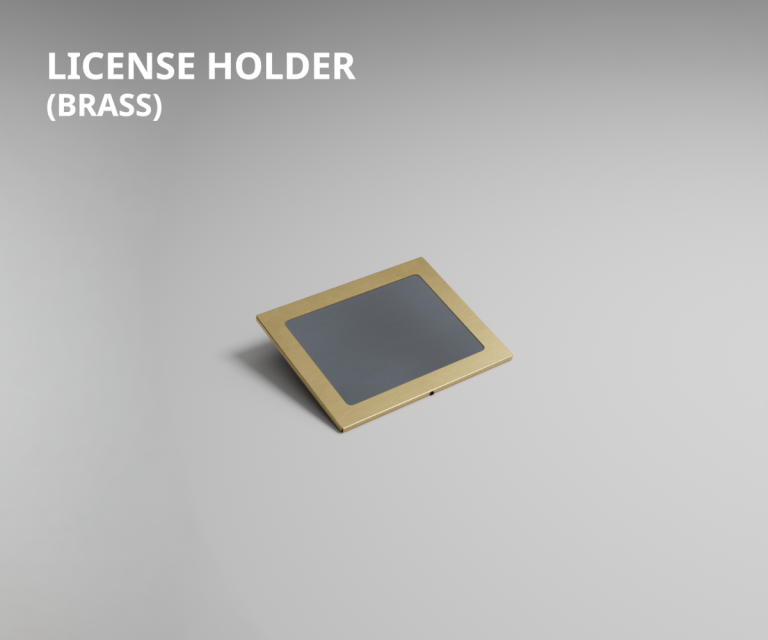 Premier Elevator elevator cab license holder with brass frame