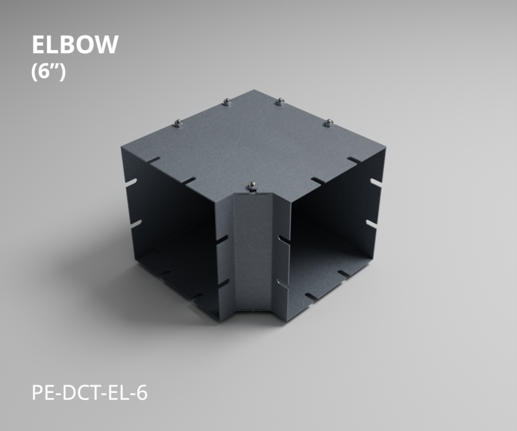 Premier Elevator 6-inch elevator duct elbow fitting for 90-degree turns PE-DCT-EL-6