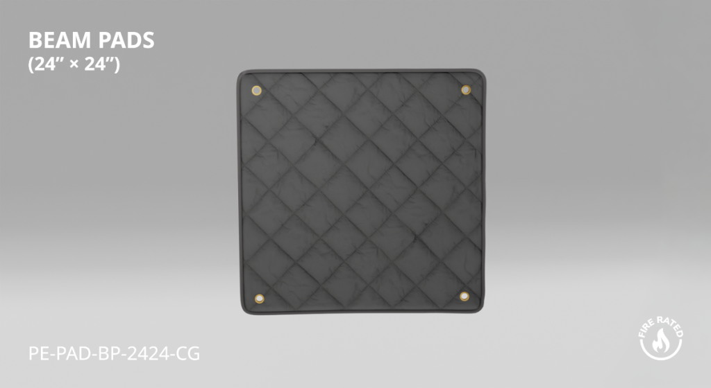 Premier Elevator fire-rated charcoal grey elevator beam pad 24x24 inch PE-PAD-BP-2424-CG